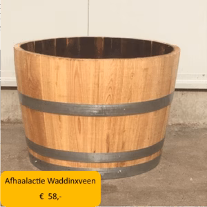 Half kastanjehouten portvat 80 liter, geolied met lijnolie