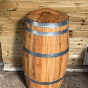 Kastanje houten SIGAARVAT 160 liter met deksel, geolied