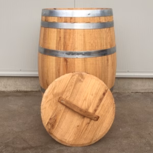 Portvat kastanje 160 liter met los deksel, geolied