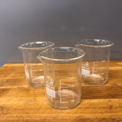 Bekerglas, laag, borosilicaatglas 250ml