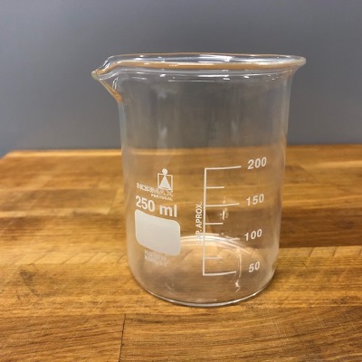 Bekerglas, laag, borosilicaatglas 250ml