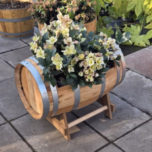 Liggend kastanje portvat 50 liter met onderstel, geolied