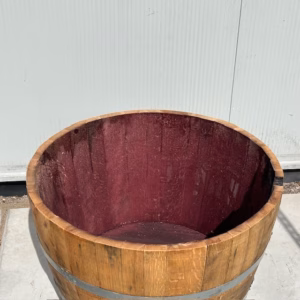 Half eikenhouten wijnvat 150 liter, geolied