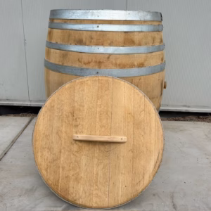 Eikenhouten wijnvat 500 liter met los deksel, ijsbad