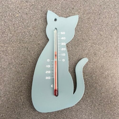 Nature Muurthermometer Kat grijs