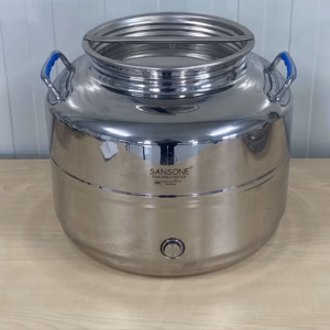 Olijfolievat RVS 25 liter met kraan merk Sansone