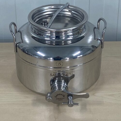 Honingvat RVS 5 liter met snijkraan merk Sansone
