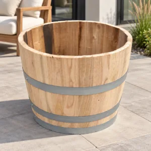 Half kastanjehouten portvat 55 liter, ongeolied