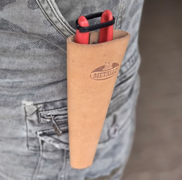 Schaarholster leer lang Metallo