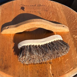 Tonborstel met harde haren en houten handvat