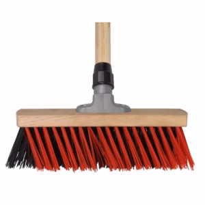 X bezem, buitenbezem 30 cm rood-zwart compleet met steel 160 cm